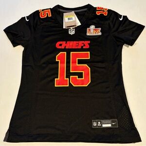 Nike Patrick Mahomes #15 Super Bowl LIX Women’s Sz A Black  Jersey KC Chiefs